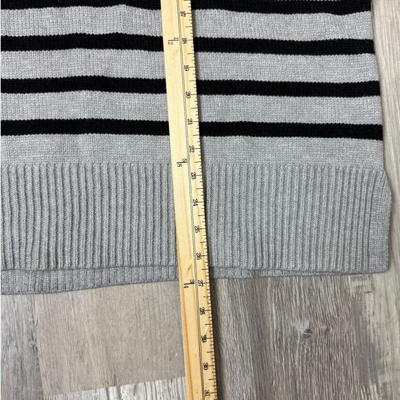 Philosophy Oversized Gray Black Striped Chunky Knit Crewneck Sweater Size XL - Picture 4 of 5